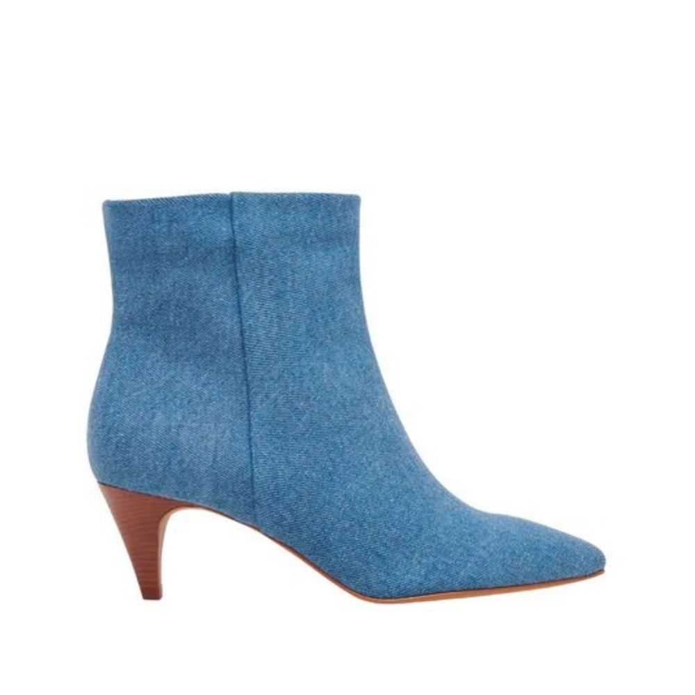 Dolce Vita Denim Pointed Toe Ankle Boots Blue Kitten‎ Heel Size 7